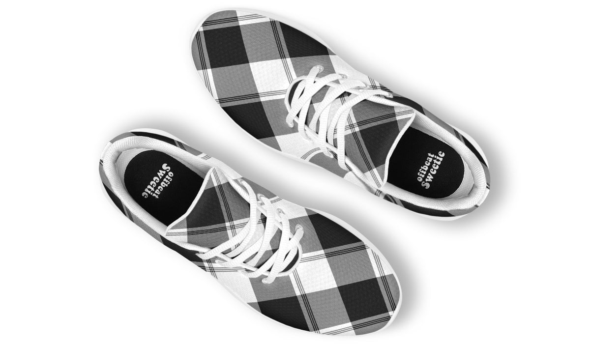 Black And White Plaid Sneakers