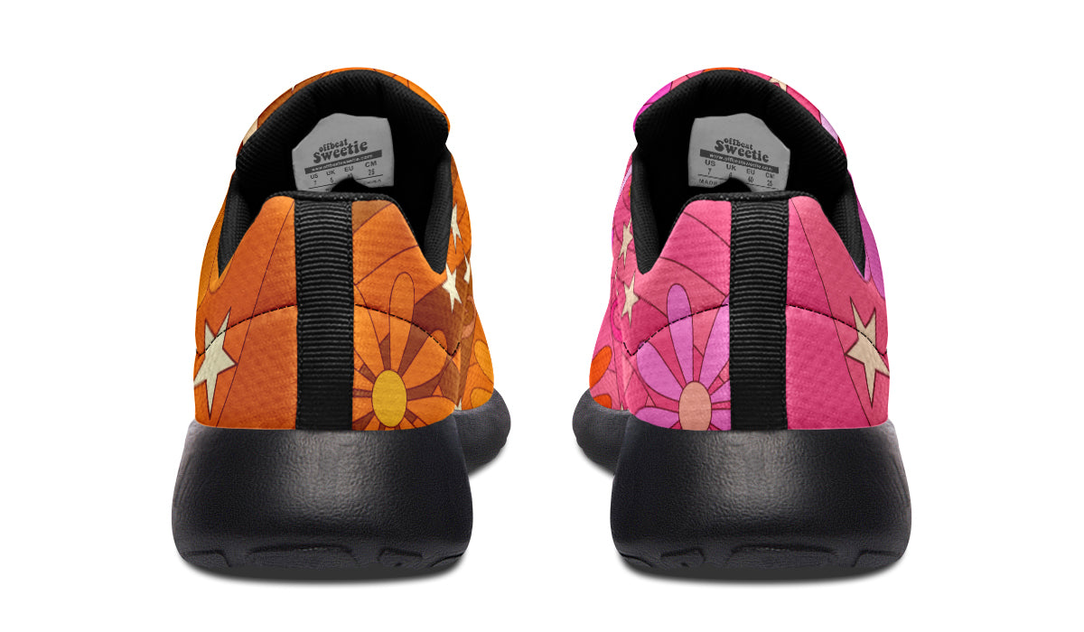 Molly's Mismatched Retro Daisies Sneakers - Offbeat Sweetie