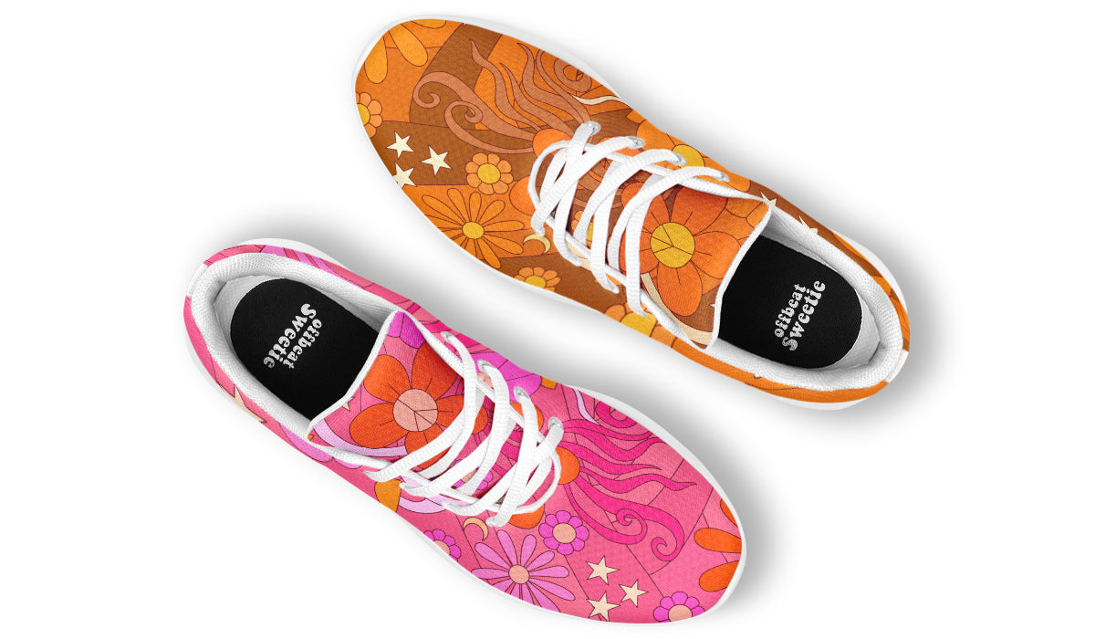 Molly's Mismatched Retro Daisies Sneakers - Offbeat Sweetie