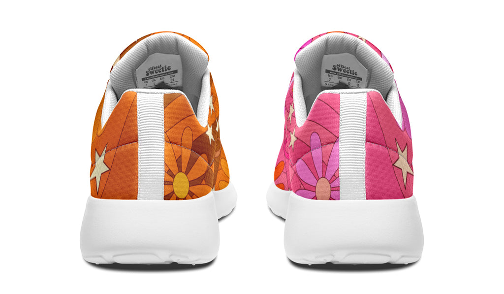 Molly's Mismatched Retro Daisies Sneakers - Offbeat Sweetie