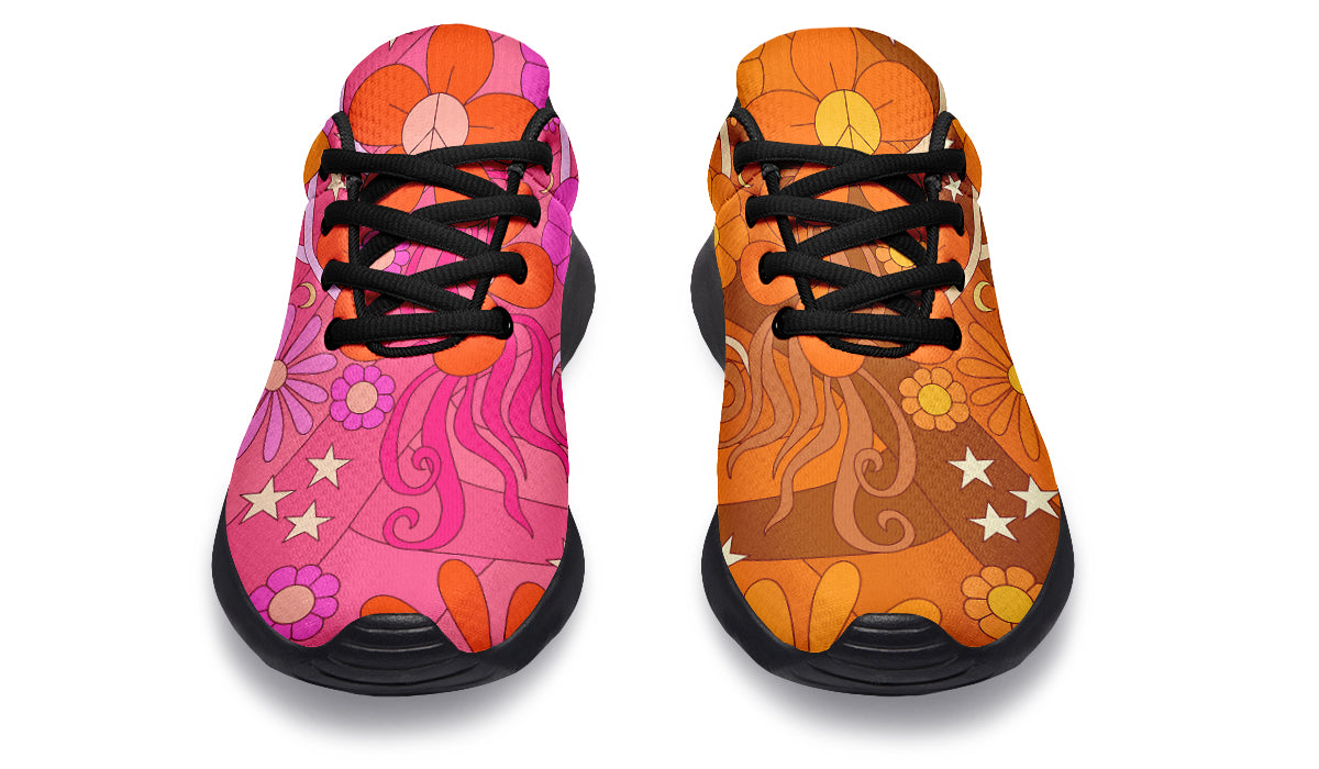 Molly's Mismatched Retro Daisies Sneakers - Offbeat Sweetie