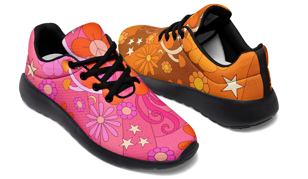 Molly's Mismatched Retro Daisies Sneakers - Offbeat Sweetie