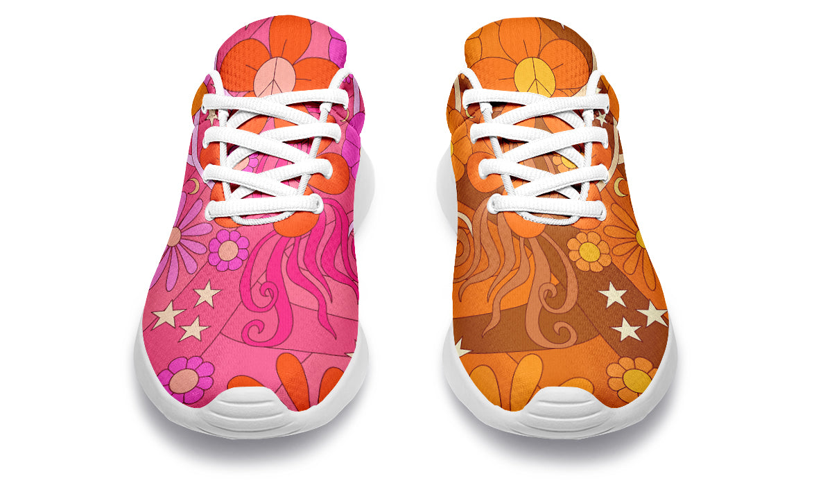 Molly's Mismatched Retro Daisies Sneakers - Offbeat Sweetie