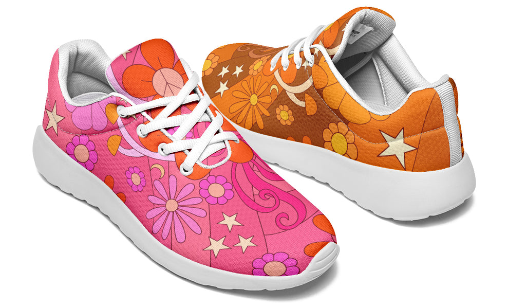 Molly's Mismatched Retro Daisies Sneakers - Offbeat Sweetie