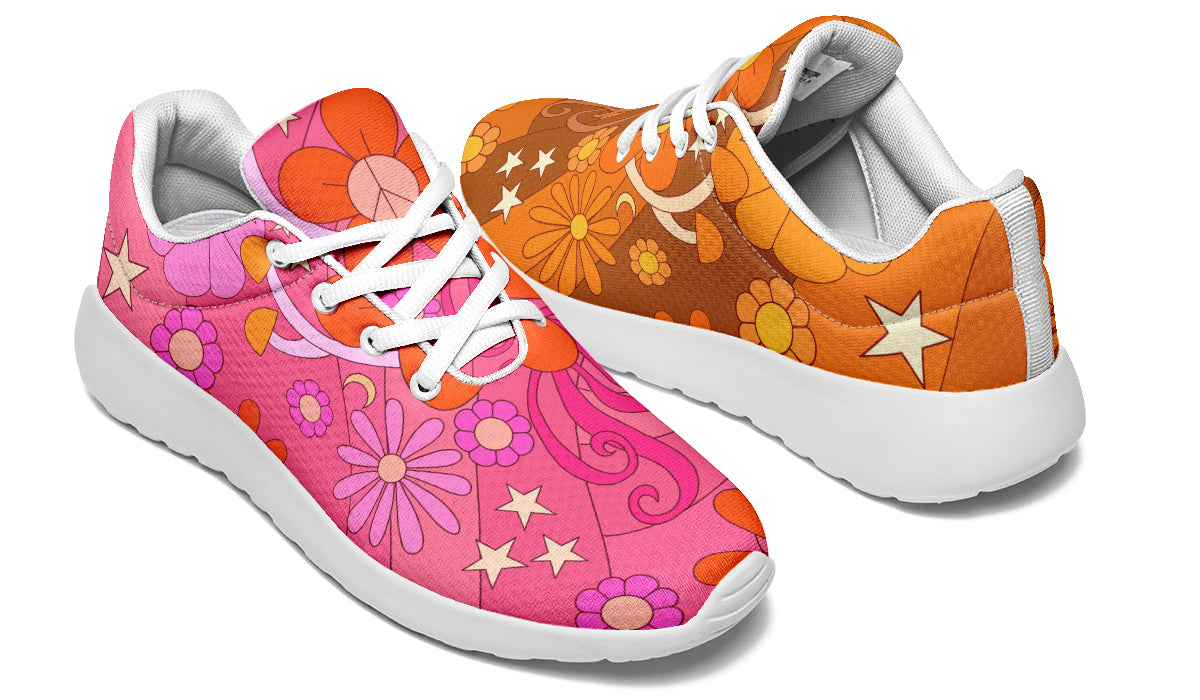 Molly's Mismatched Retro Daisies Sneakers - Offbeat Sweetie