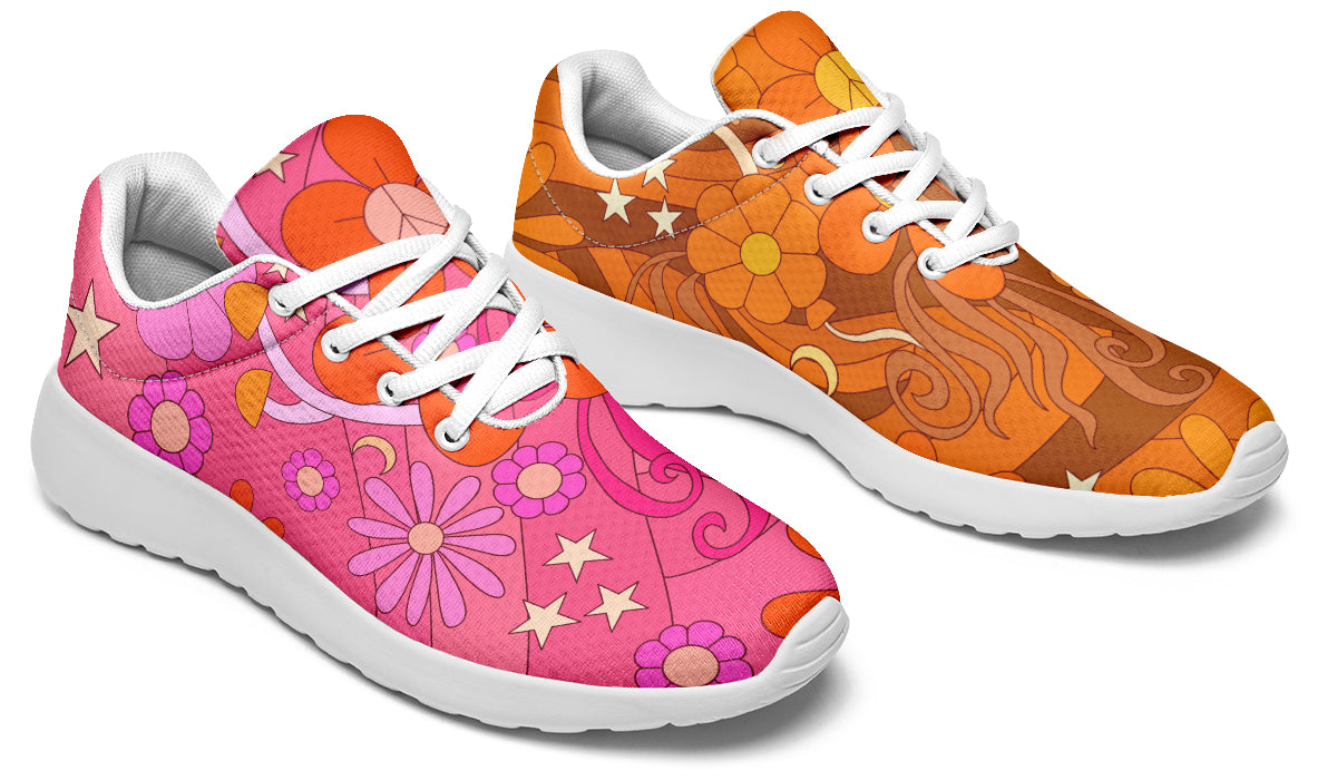 Molly's Mismatched Retro Daisies Sneakers - Offbeat Sweetie