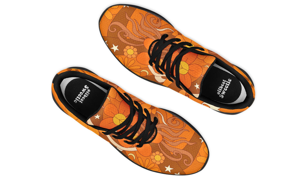 Molly's Orange Retro Daisies Sneakers