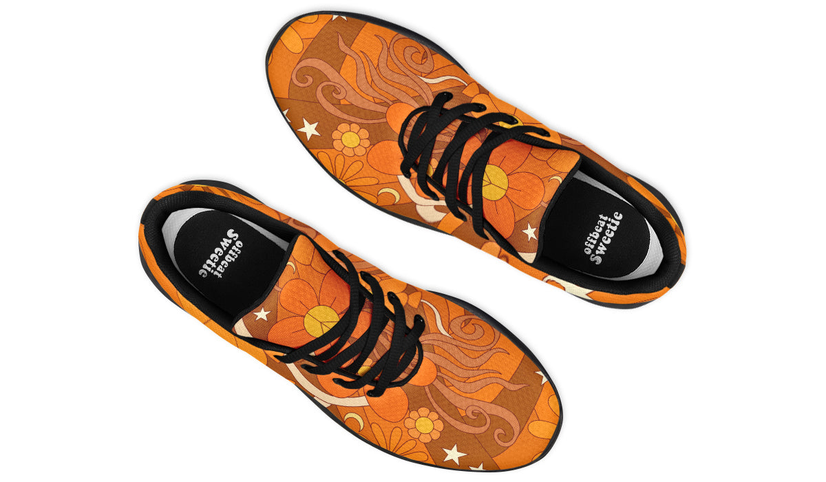 Molly's Orange Retro Daisies Sneakers