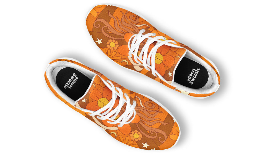 Molly's Orange Retro Daisies Sneakers