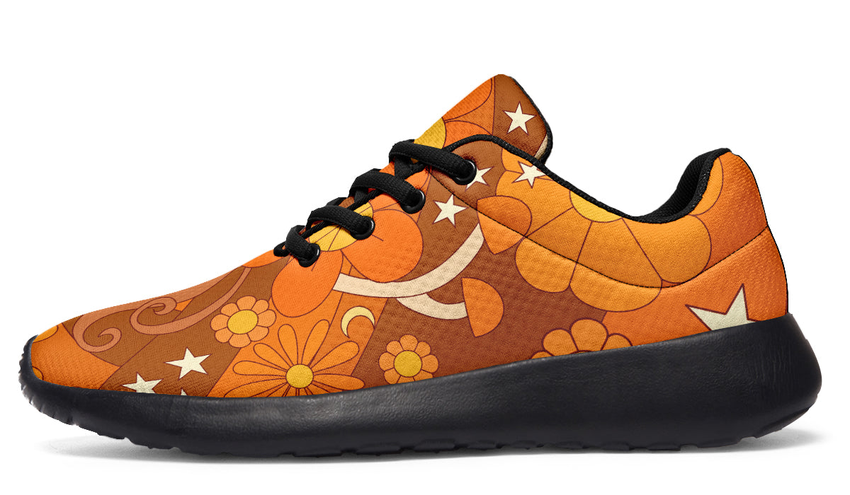 Molly's Orange Retro Daisies Sneakers