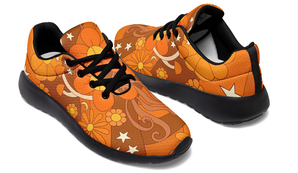 Molly's Orange Retro Daisies Sneakers