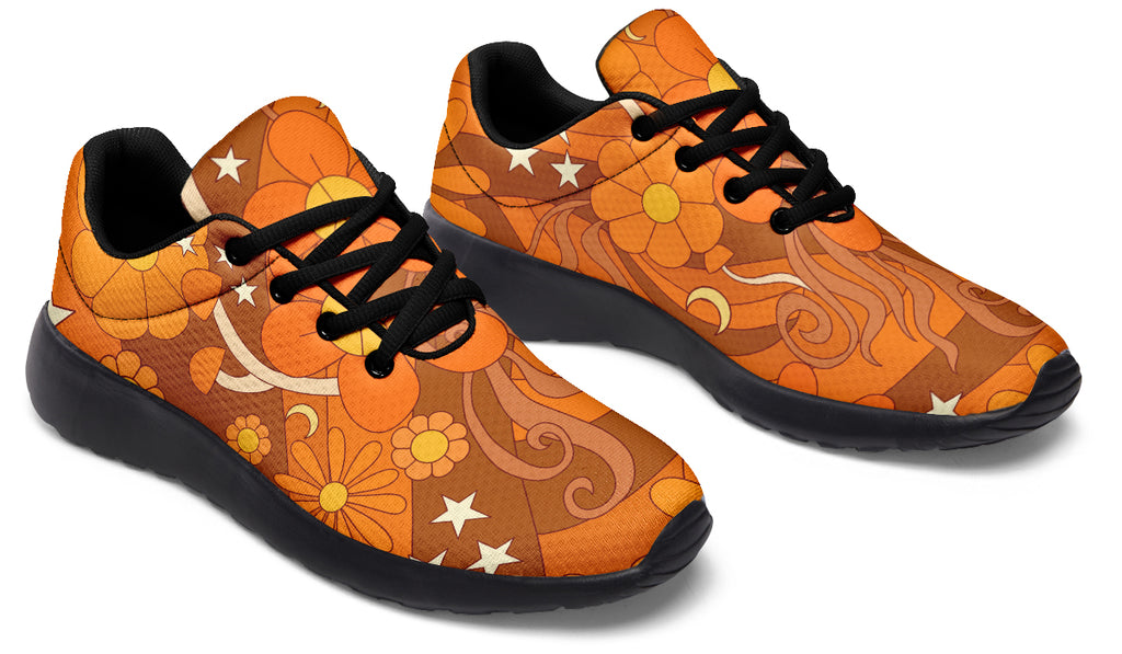 Molly's Orange Retro Daisies Sneakers