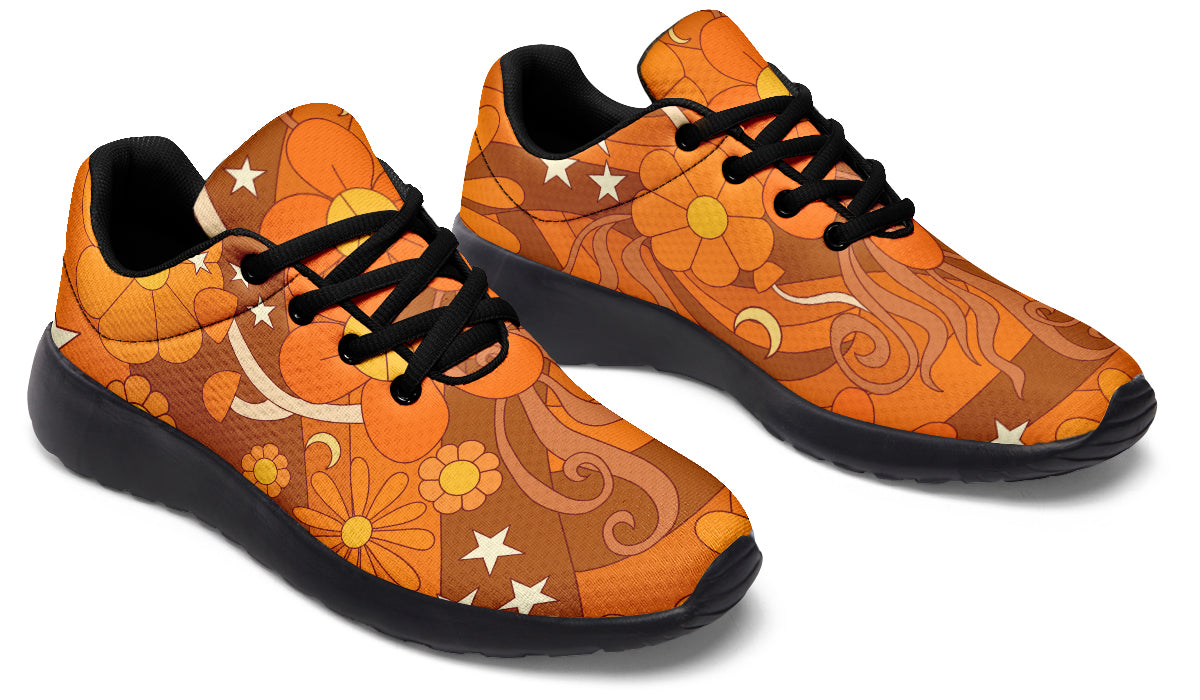 Molly's Orange Retro Daisies Sneakers