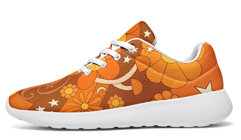 Molly's Orange Retro Daisies Sneakers