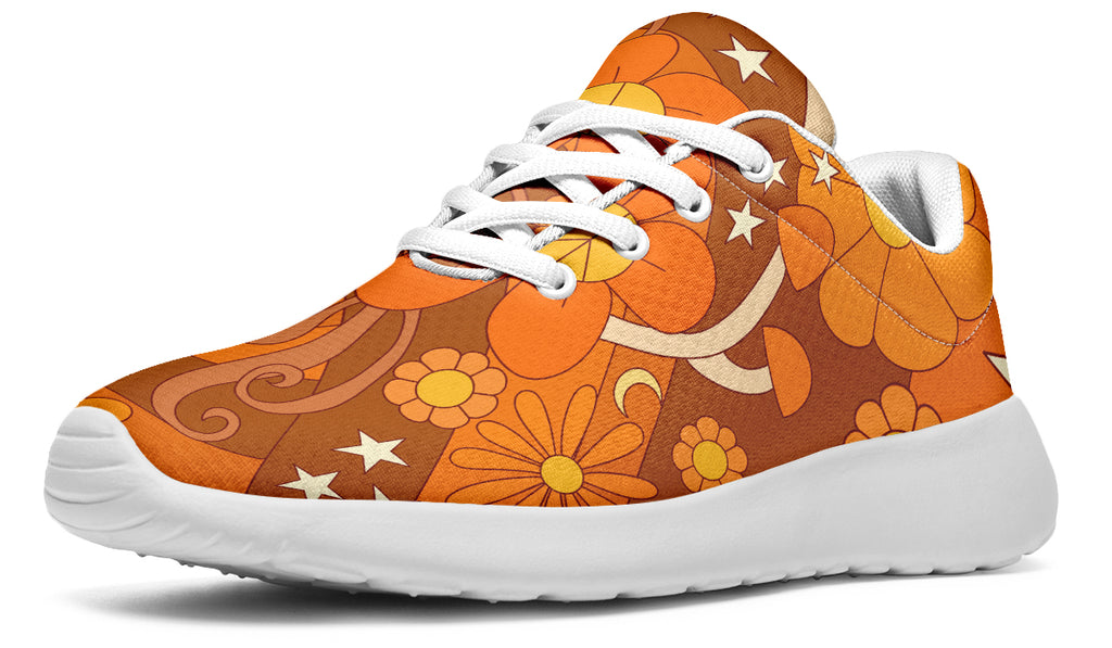 Molly's Orange Retro Daisies Sneakers