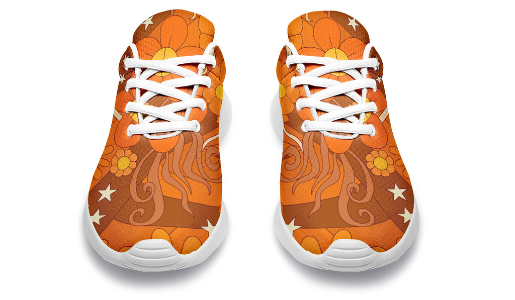 Molly's Orange Retro Daisies Sneakers