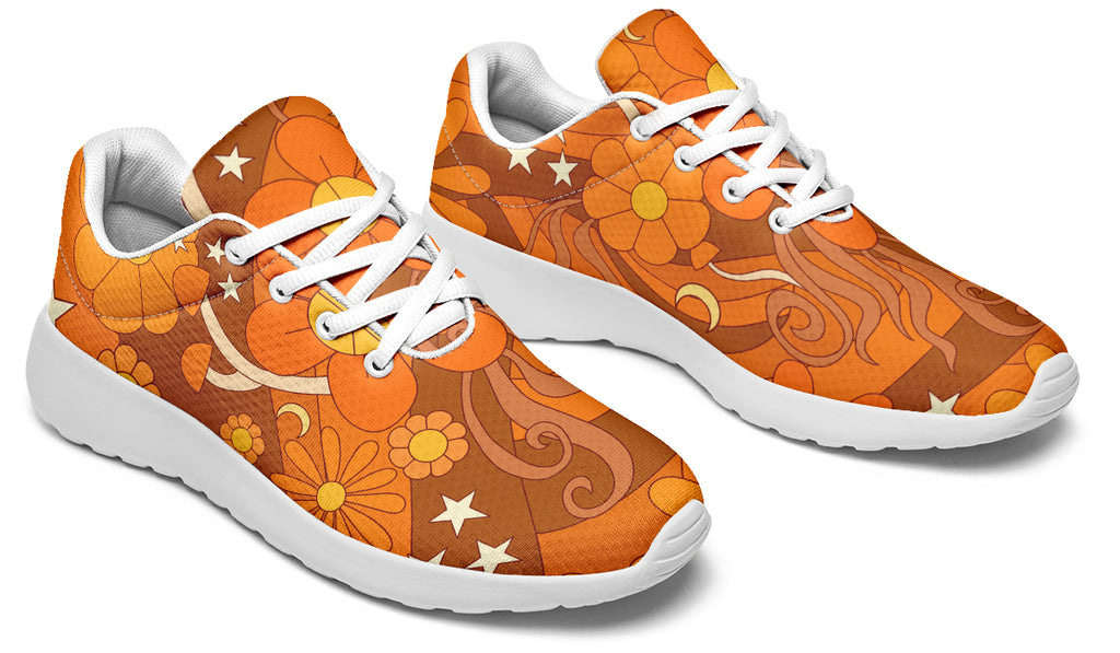 Molly's Orange Retro Daisies Sneakers