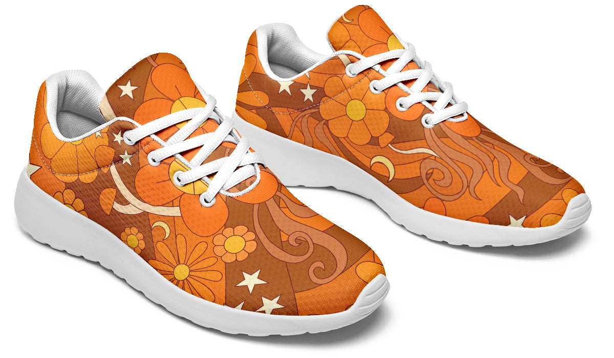 Molly's Orange Retro Daisies Sneakers