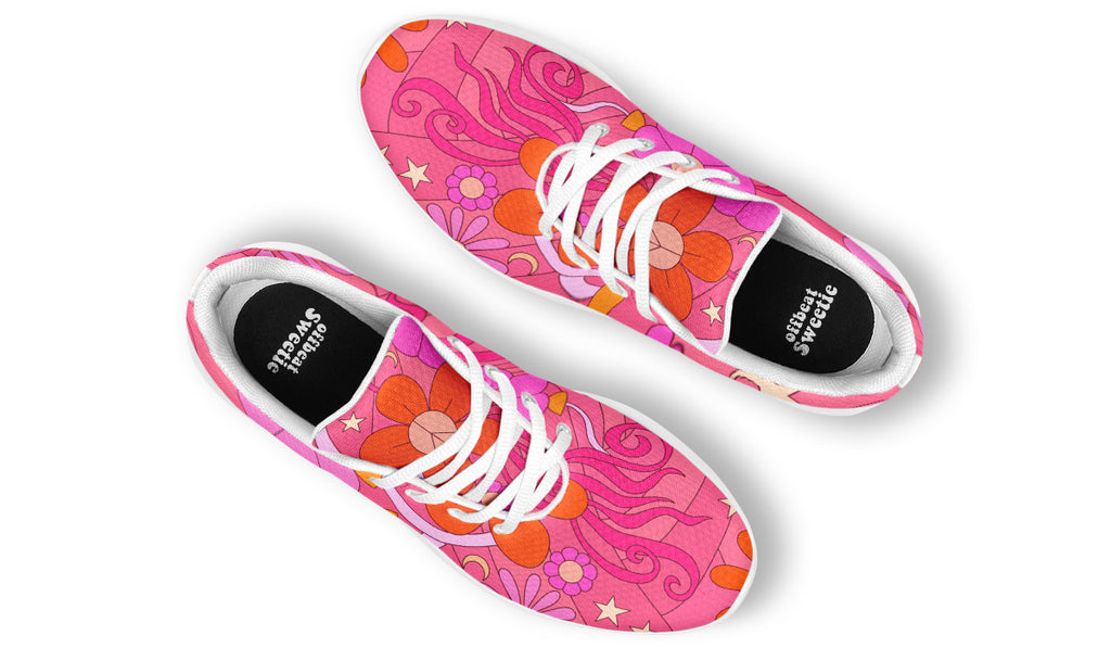 Molly's Pink Retro Daisies Sneakers