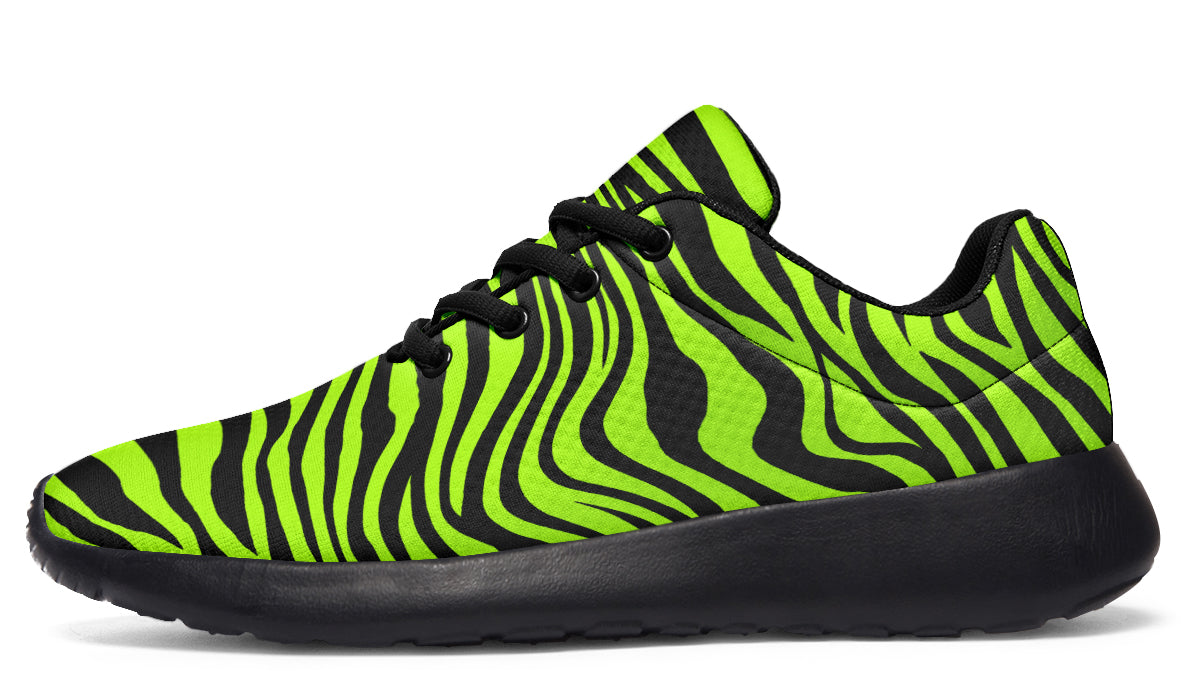 Neon Leopard x Neon Zebra Green Mismatch Sneakers