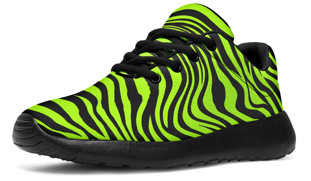 Neon Leopard x Neon Zebra Green Mismatch Sneakers