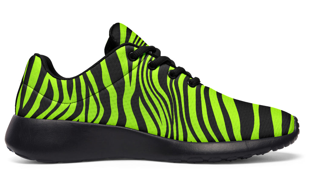 Neon Leopard x Neon Zebra Green Mismatch Sneakers