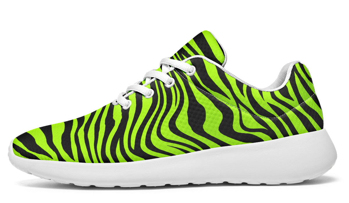 Neon Leopard x Neon Zebra Green Mismatch Sneakers