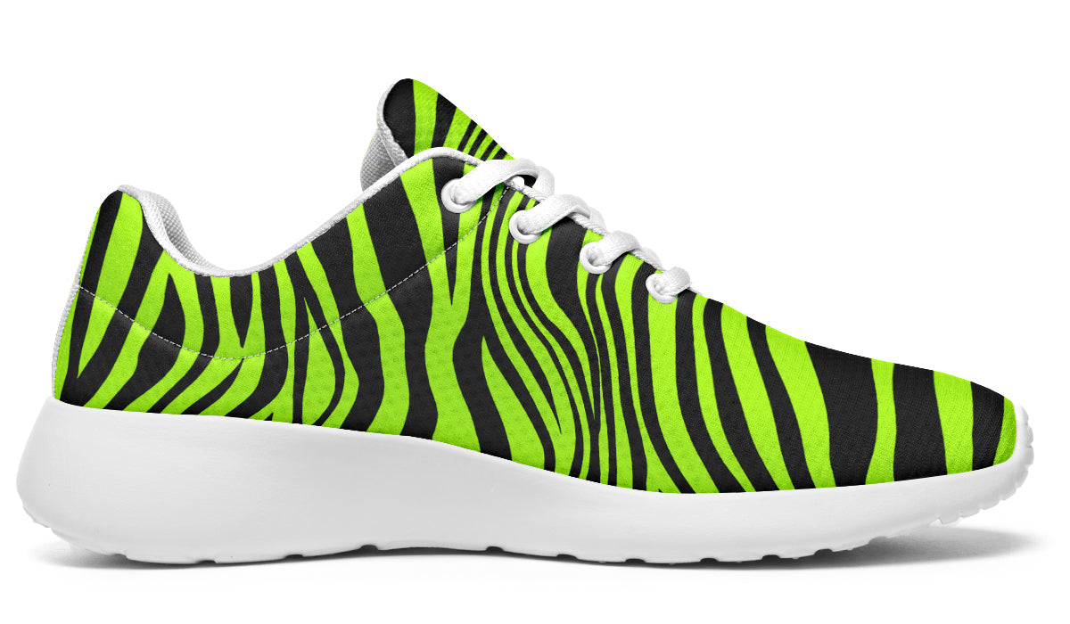 Neon Leopard x Neon Zebra Green Mismatch Sneakers