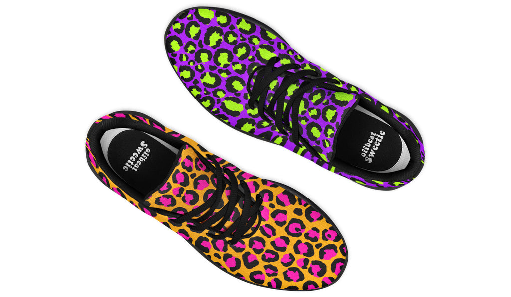 Neon Safari x Zombie Leopard Mismatch Sneakers