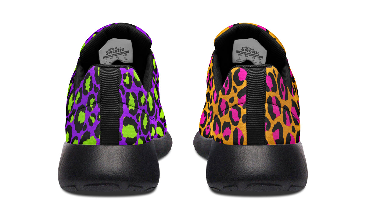 Neon Safari x Zombie Leopard Mismatch Sneakers