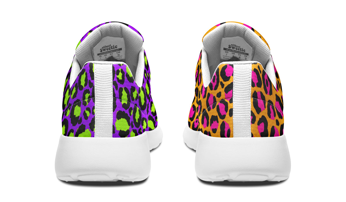 Neon Safari x Zombie Leopard Mismatch Sneakers