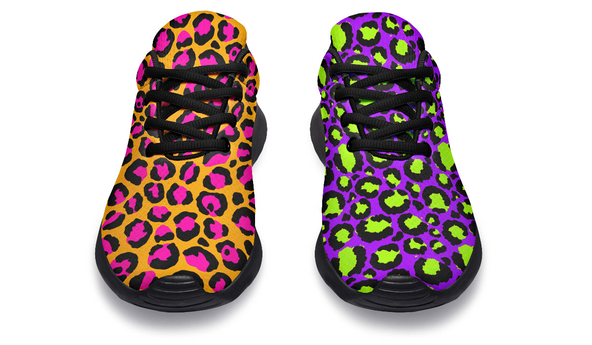 Neon Safari x Zombie Leopard Mismatch Sneakers