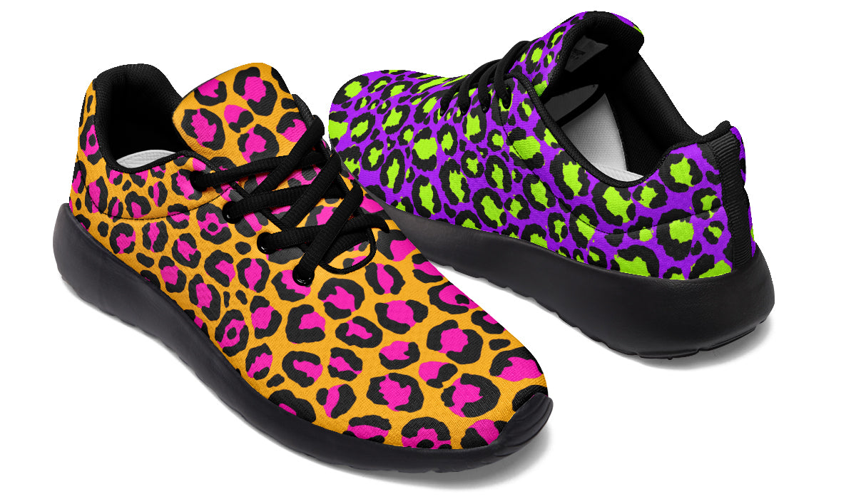 Neon Safari x Zombie Leopard Mismatch Sneakers