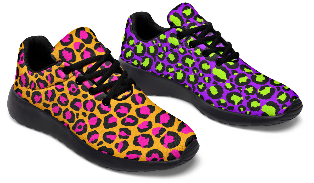 Neon Safari x Zombie Leopard Mismatch Sneakers