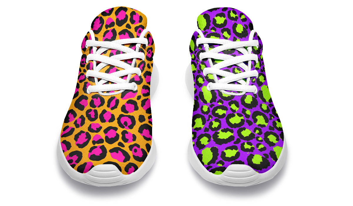 Neon Safari x Zombie Leopard Mismatch Sneakers