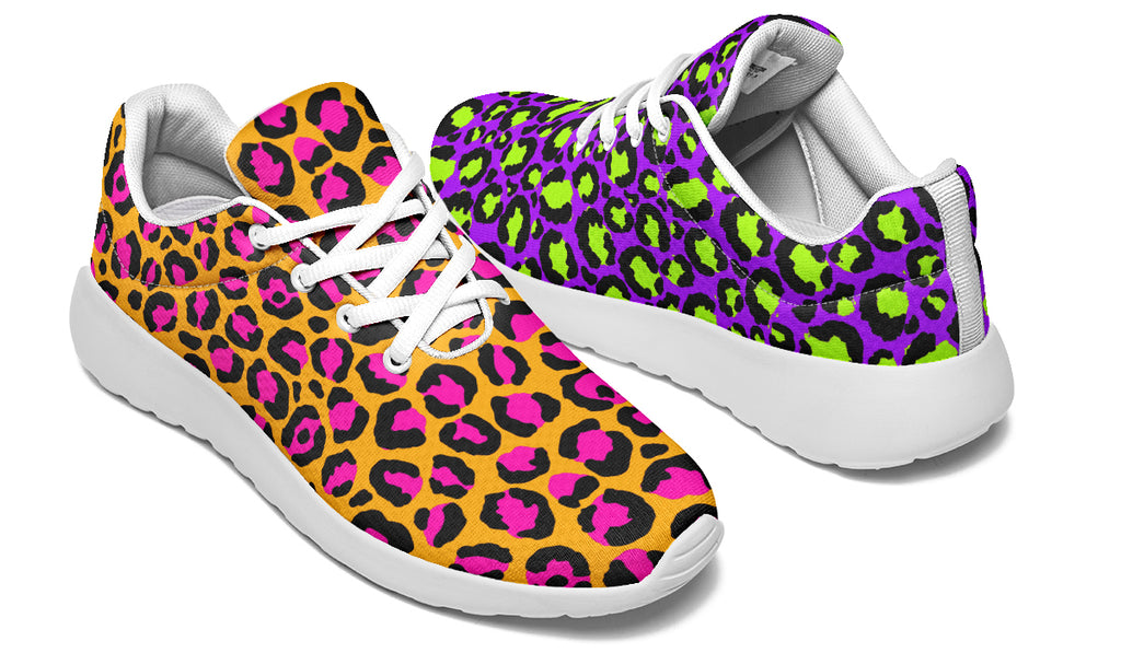 Neon Safari x Zombie Leopard Mismatch Sneakers