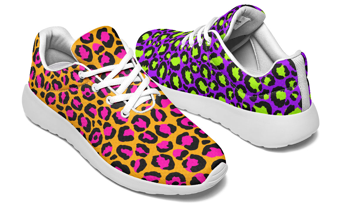 Neon Safari x Zombie Leopard Mismatch Sneakers