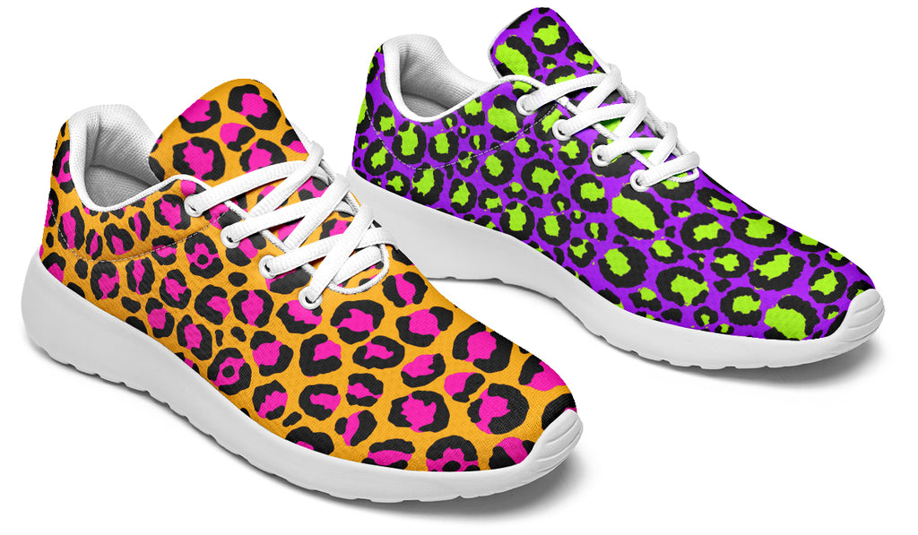 Neon Safari x Zombie Leopard Mismatch Sneakers