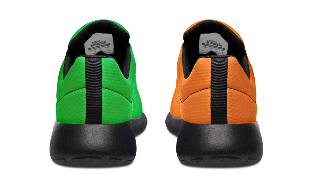 Orange and Green Mismatch Sneakers - Offbeat Sweetie