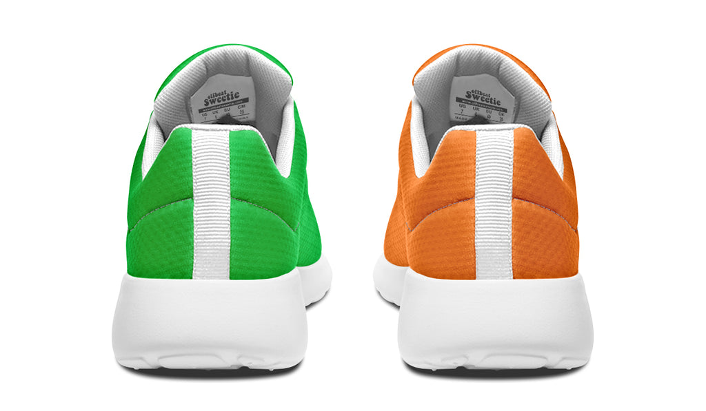 Orange and Green Mismatch Sneakers - Offbeat Sweetie