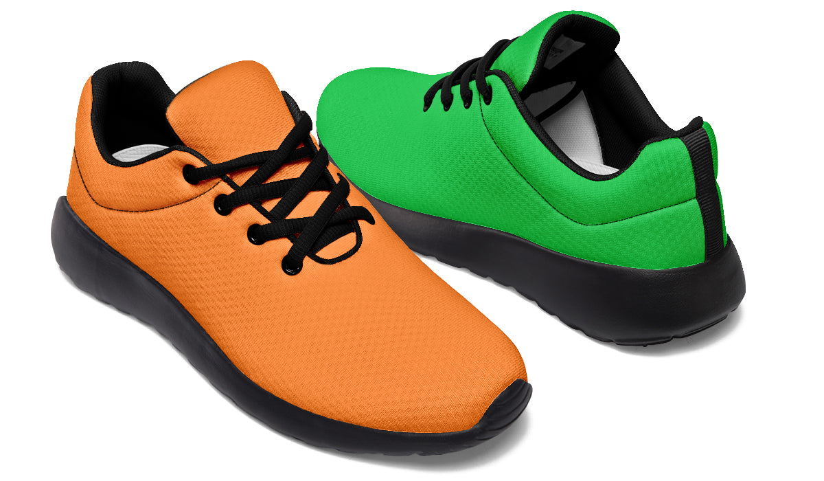 Orange and Green Mismatch Sneakers - Offbeat Sweetie