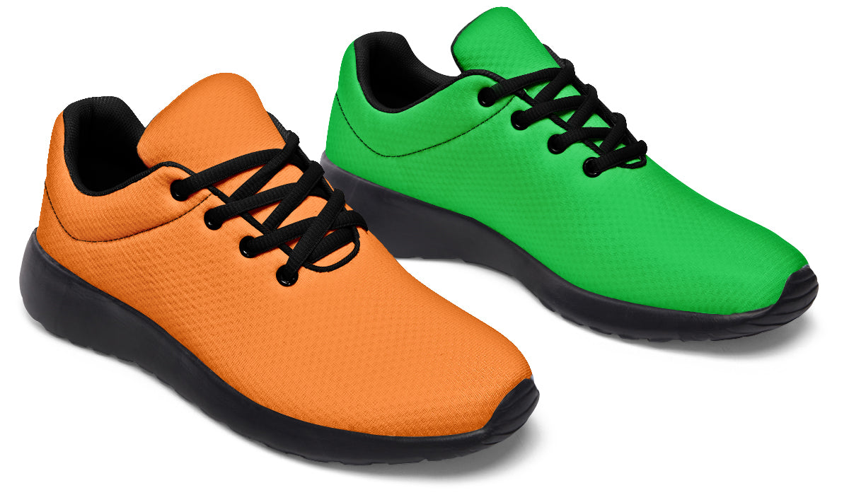 Orange and Green Mismatch Sneakers - Offbeat Sweetie