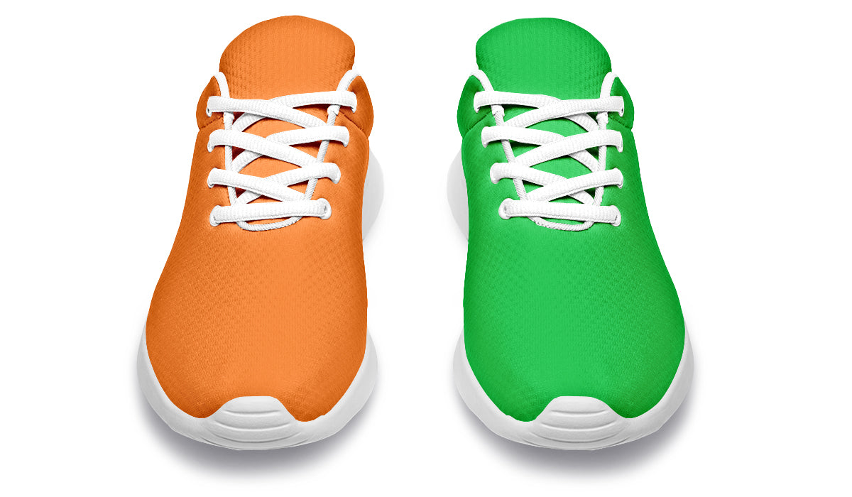Orange and Green Mismatch Sneakers - Offbeat Sweetie