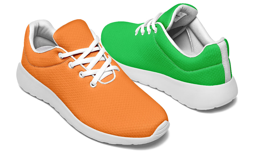Orange and Green Mismatch Sneakers - Offbeat Sweetie