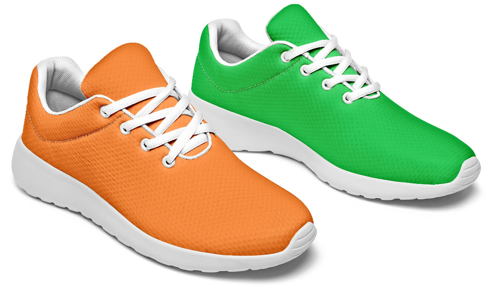 Orange and Green Mismatch Sneakers - Offbeat Sweetie