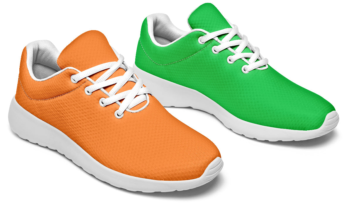 Orange and Green Mismatch Sneakers - Offbeat Sweetie