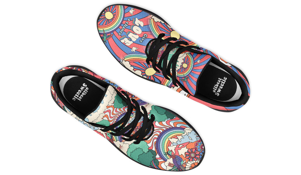 Peace And Love Sneakers - Offbeat Sweetie