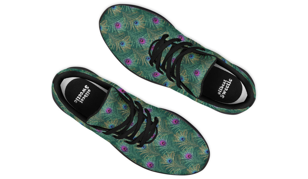 Peacock Feathers Sneakers - Offbeat Sweetie