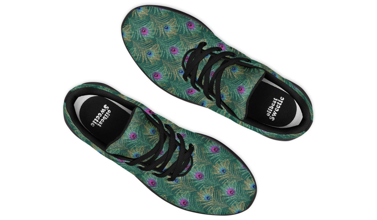 Peacock Feathers Sneakers - Offbeat Sweetie