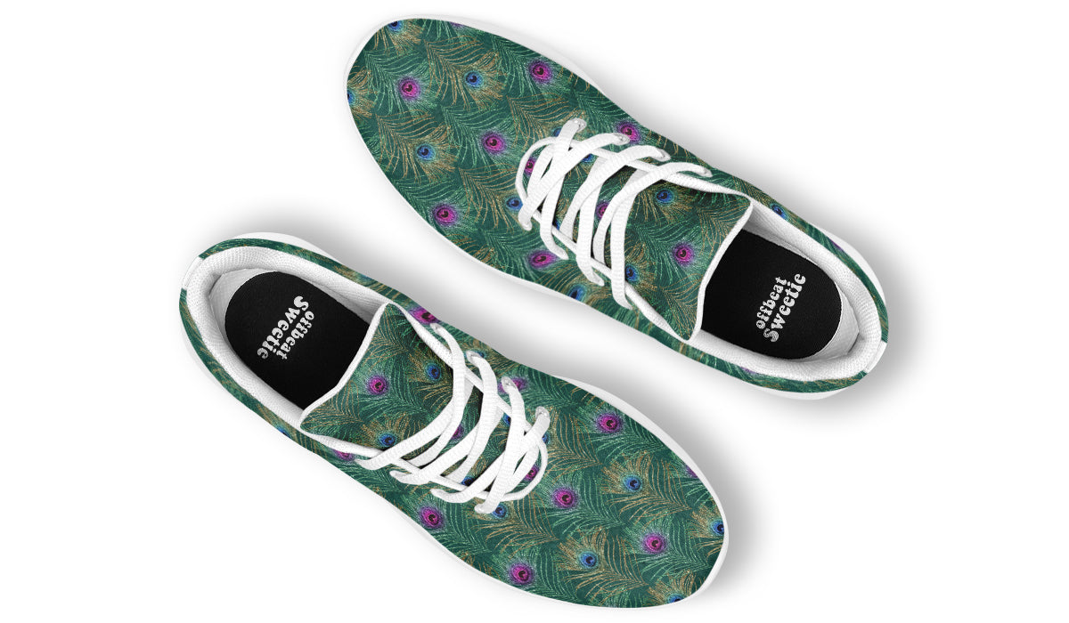 Peacock Feathers Sneakers - Offbeat Sweetie